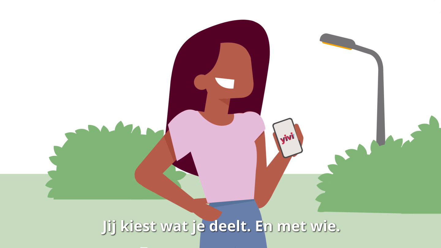 Vrouw met Yivi app